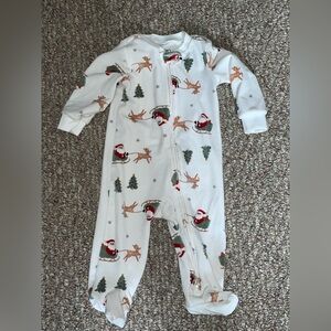 Carter's Child of Mine Baby “Santa & reindeer” fleece footed sleeper size 6-9M